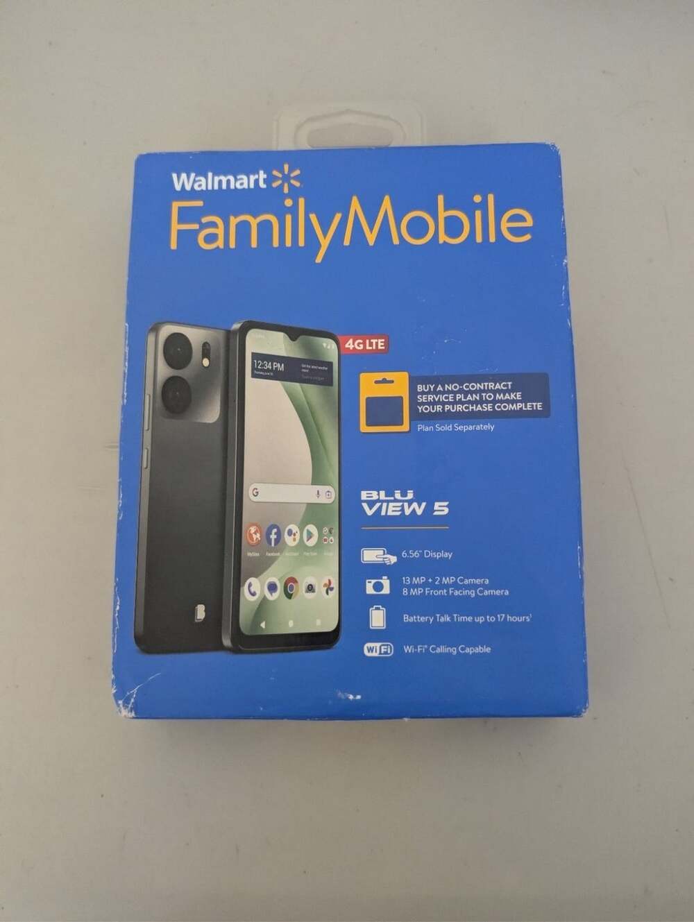 BLU View 5 64GB Smartphone Walmart Family Mobile 4G LTE Black NIB New